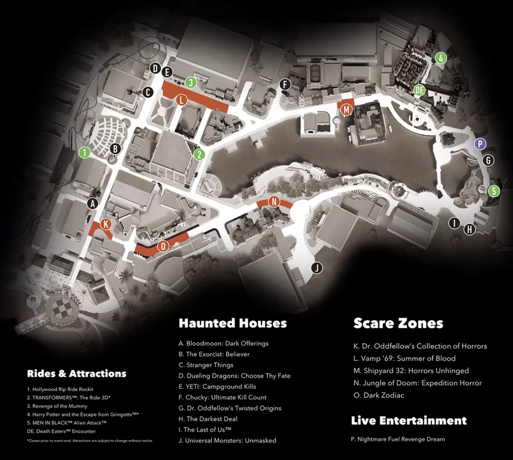 UOR - Halloween Horror Nights 32 Event Map